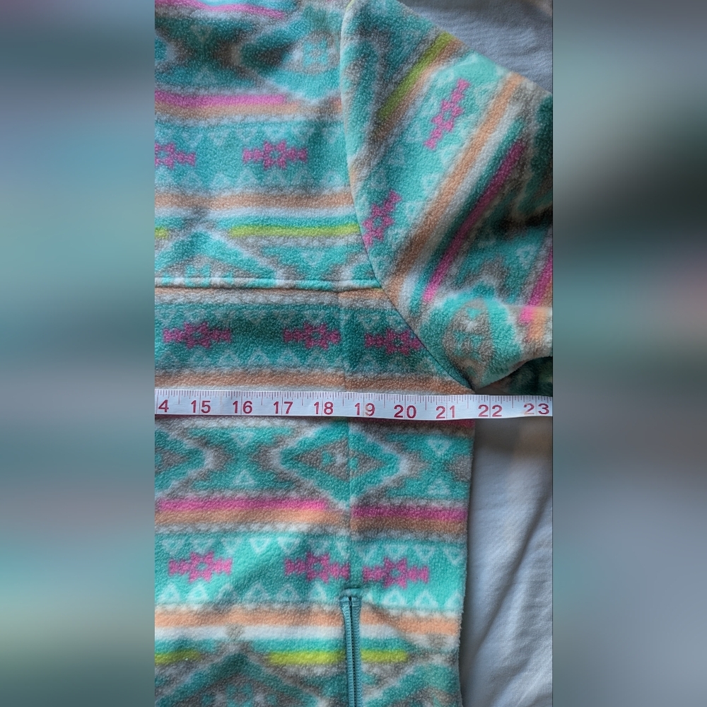 Chubbies The Flame Commander Fleece Quarter Zip Teal Geometric Aztec Medium - Picture 13 of 15